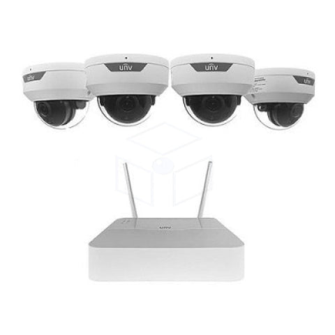 Uniview Wi-Fi Kit 2Mp Fhd Dome Cameras (Kit / Nvr301-04Ls3-W 4 * 322Lb-Abf28Wk-G) Cameras Set